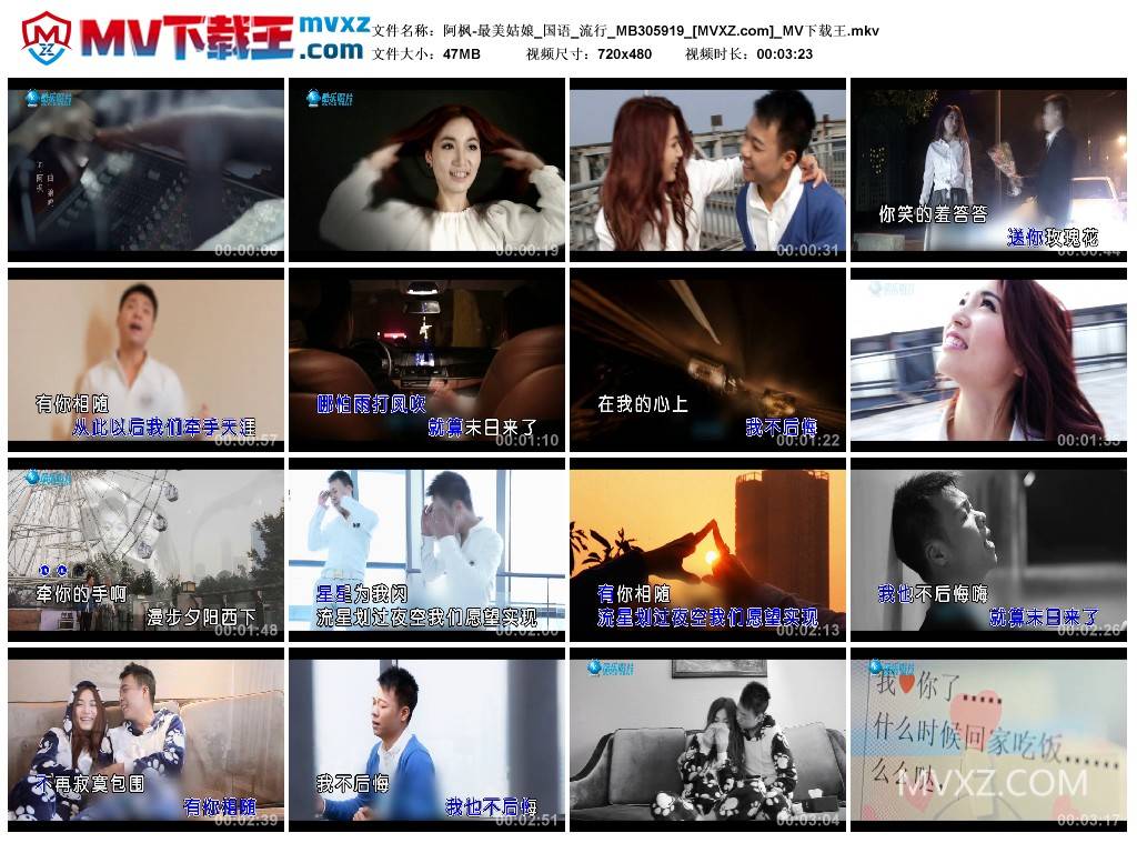 阿枫-最美姑娘_国语_流行_MB305919